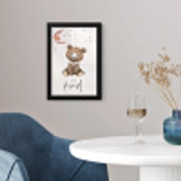 Spreuken - Be kind - Kinderen - Teddybeer - Waterverf fotolijst zwart zonder passe partout klein -sfeer4