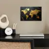Wereldkaart - Goud - Marmer poster papier klein -sfeer1