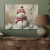 Sneeuwpop - Winter - Sneeuw - Beige PET vilt klein -sfeer2