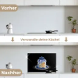 Pannenkoeken - Blauwe Bessen - Bord keuken achterwand spatscherm klein -voor_na_DE