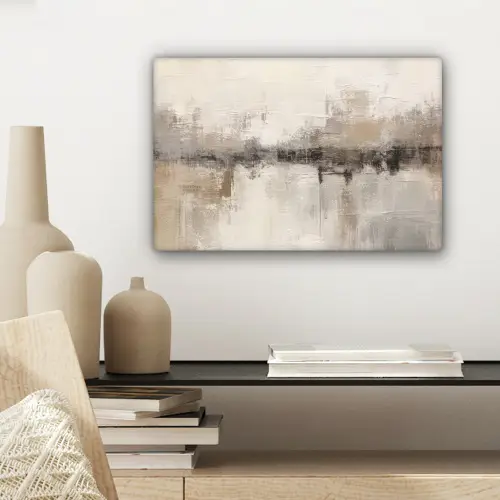 Moderne kunst - Abstract - Beige canvas 2cm klein -sfeer6