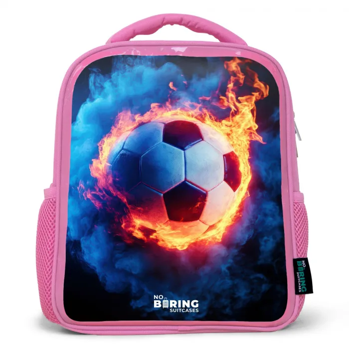 Voetbal in vuur en ijs Kinderrugzak - Roze middel -3d