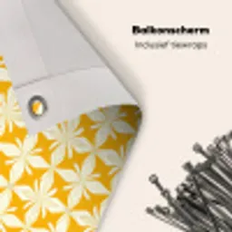 Patroon - Retro - Geel Balkonbeschermer Duitsland klein 596 -closeup_NL