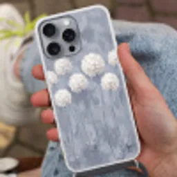 Bloemen - Illustratie - Blauw Hoesje iPhone 16 Pro Max met koord klein -sfeer3