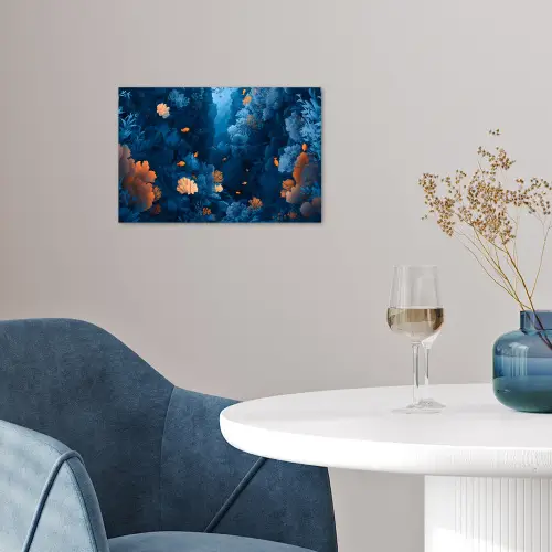 Koraalrif - Vissen - Oceaan - Blauw poster papier klein -sfeer3