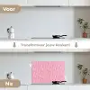 Geel - Bliksem - Roze keuken achterwand spatscherm klein 900 -voor_na_NL