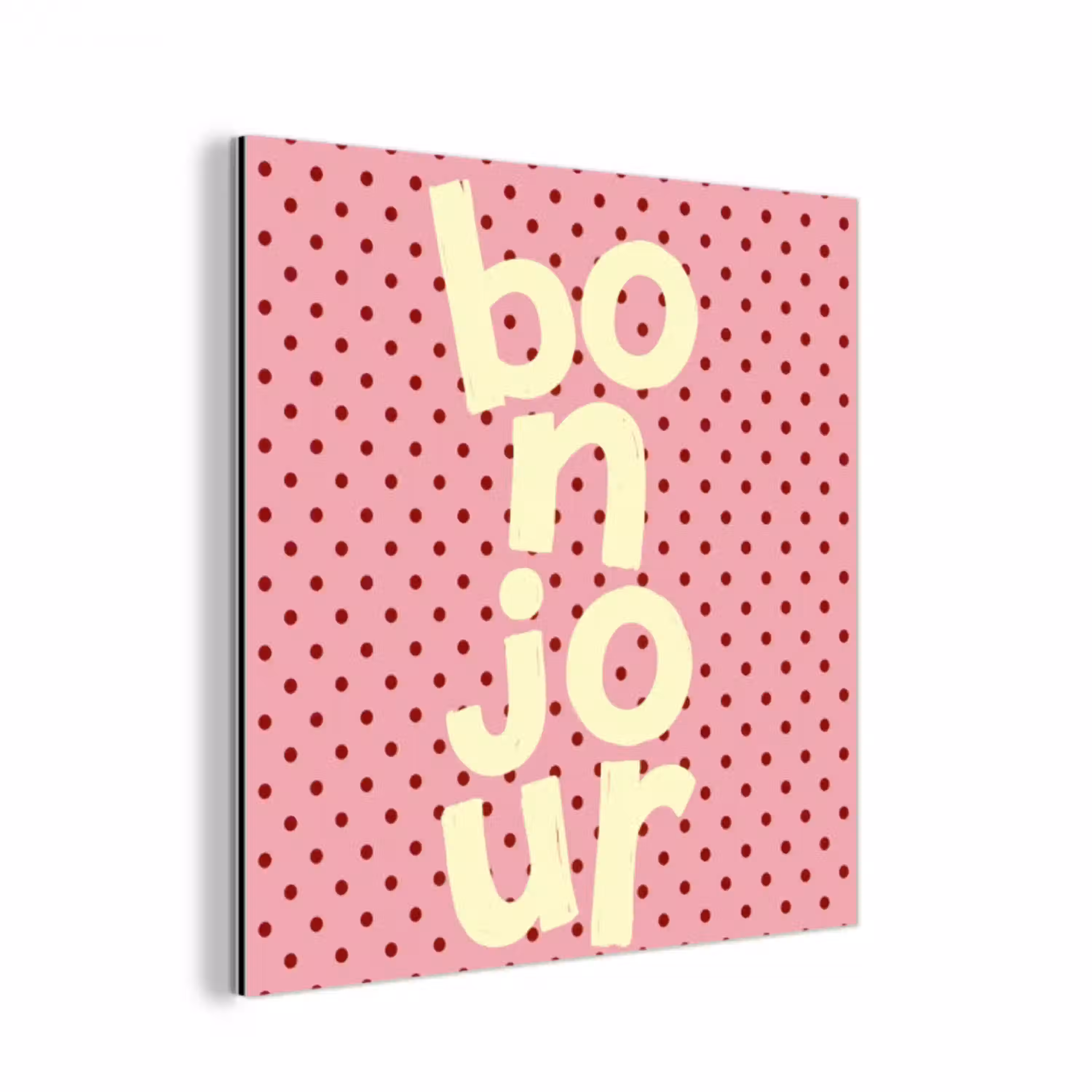 Bonjour - Stippen - Roze- Geel aluminium wit klein -3d