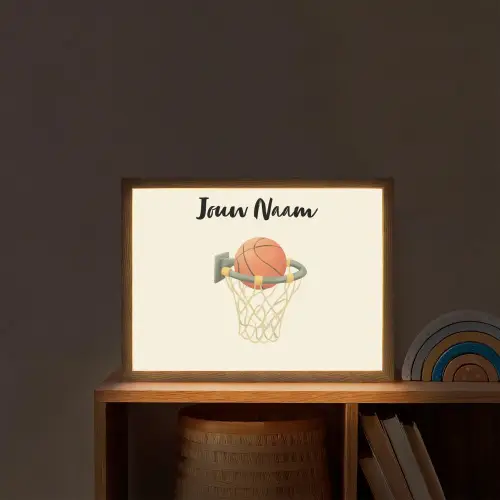 Basketbal - Net - Oranje Light Box met batterij (Wandlamp kind) middel -sfeer1_kind
