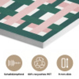 Vlechtpatroon - Groen - Roze - Grafisch PET vilt klein 837 -closeup_DE