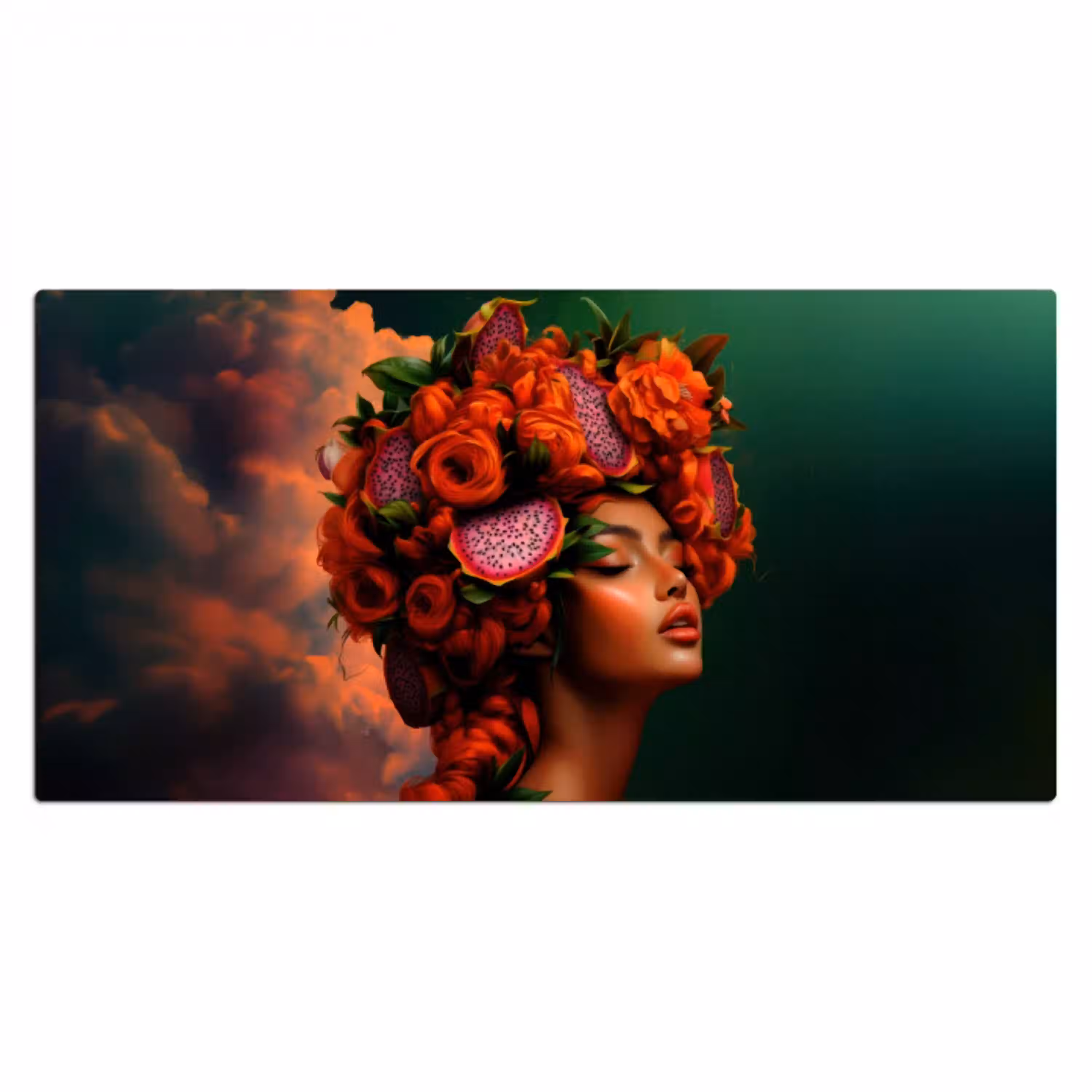 Vrouw - Drankenfruit - Rozen Muismat XXL klein -3d_leeg