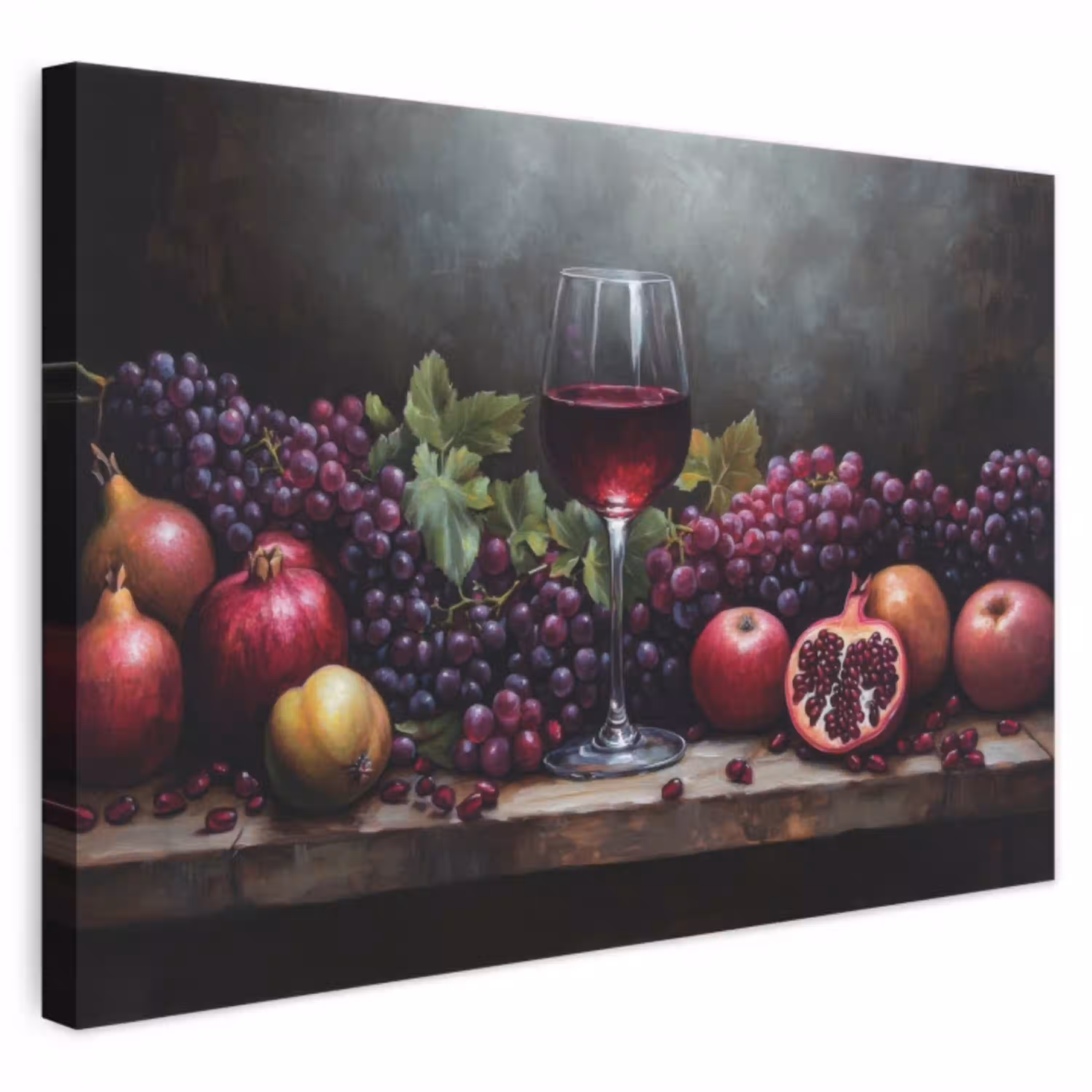 Wijn - Fruit - Stilleven canvas 2cm klein -3d