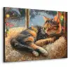 Kat - Kerst - Winter - Dier Textielframe zwart klein -3d