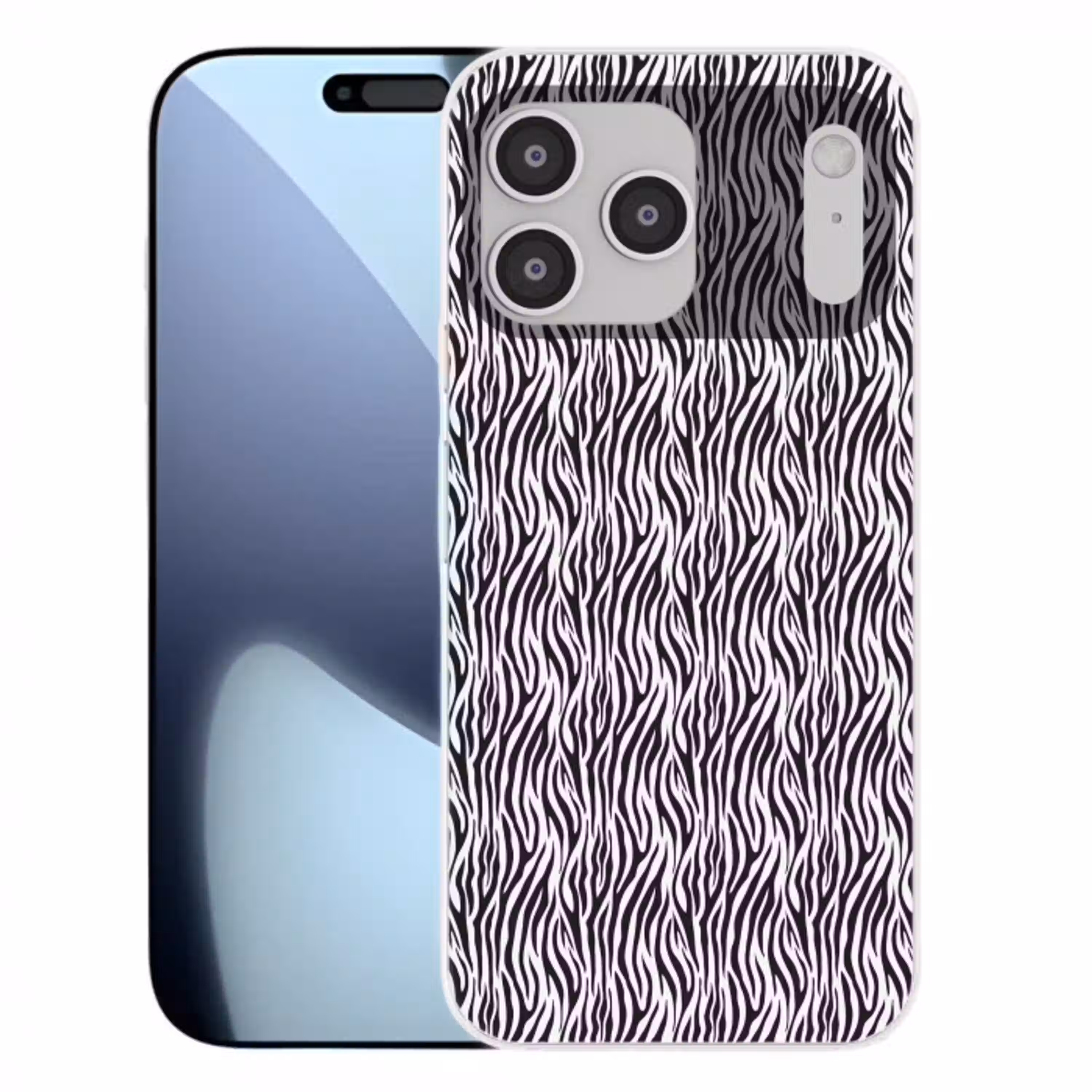 Zwart - Wit - Zebra - Patroon Telefoonhoesje iPhone 17 Pro Max klein 879 -3d