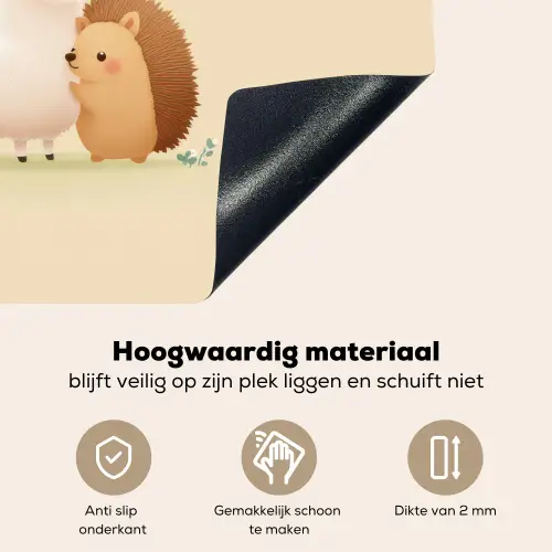 Alpaca - Egel - Bruin - Knuffelen Inductie beschemer met haakjes middel -ky-onderkant-nl