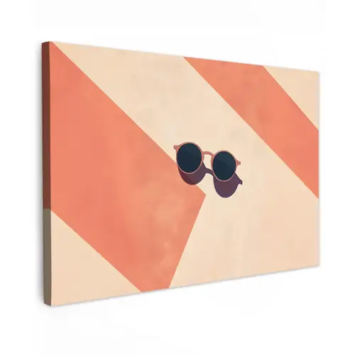 Zonnebril - Schaduw - Oranje - Minimalistisch canvas 2cm klein -z3d