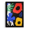 Bloemen - Bladeren - Abstract - Zwart fotolijst zwart zonder passe partout klein -3d