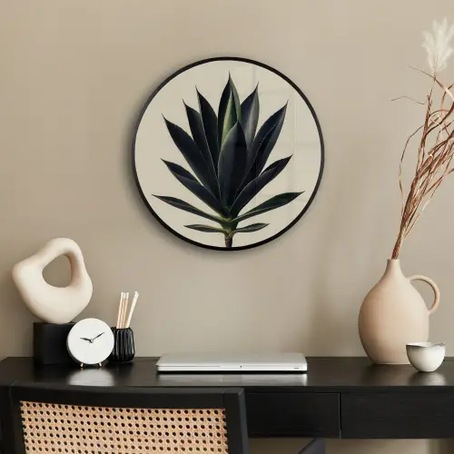 Agaveplant - Symmetrisch - Groen Fotolijst rond zonder passe partout klein -sfeer1