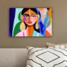 Portret - Vrouw - Modern canvas 2cm klein -sfeer3