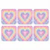 Hartvorm - Pastelkleuren - Tie Dye onderzetter kurk middel -3d