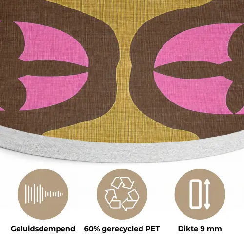 Modern - Patroon - Roze Akoestische PET Vilt - Rond klein 838 -closeup_NL