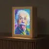 Oude man - Expressief - Kleurrijk Light Box met kabel (Tafellamp) klein -z3d_website
