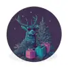 Rendier - Zonnebril - Neon - Kerstboom Wandcirkel aluminium klein -3d