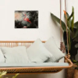 Tropisch - Flamingo - Roze - Bladeren tuinposter los doek klein -sfeer7
