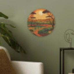 Landschap - Afrikaans - Zon Akoestische PET Vilt - Rond klein -sfeer2