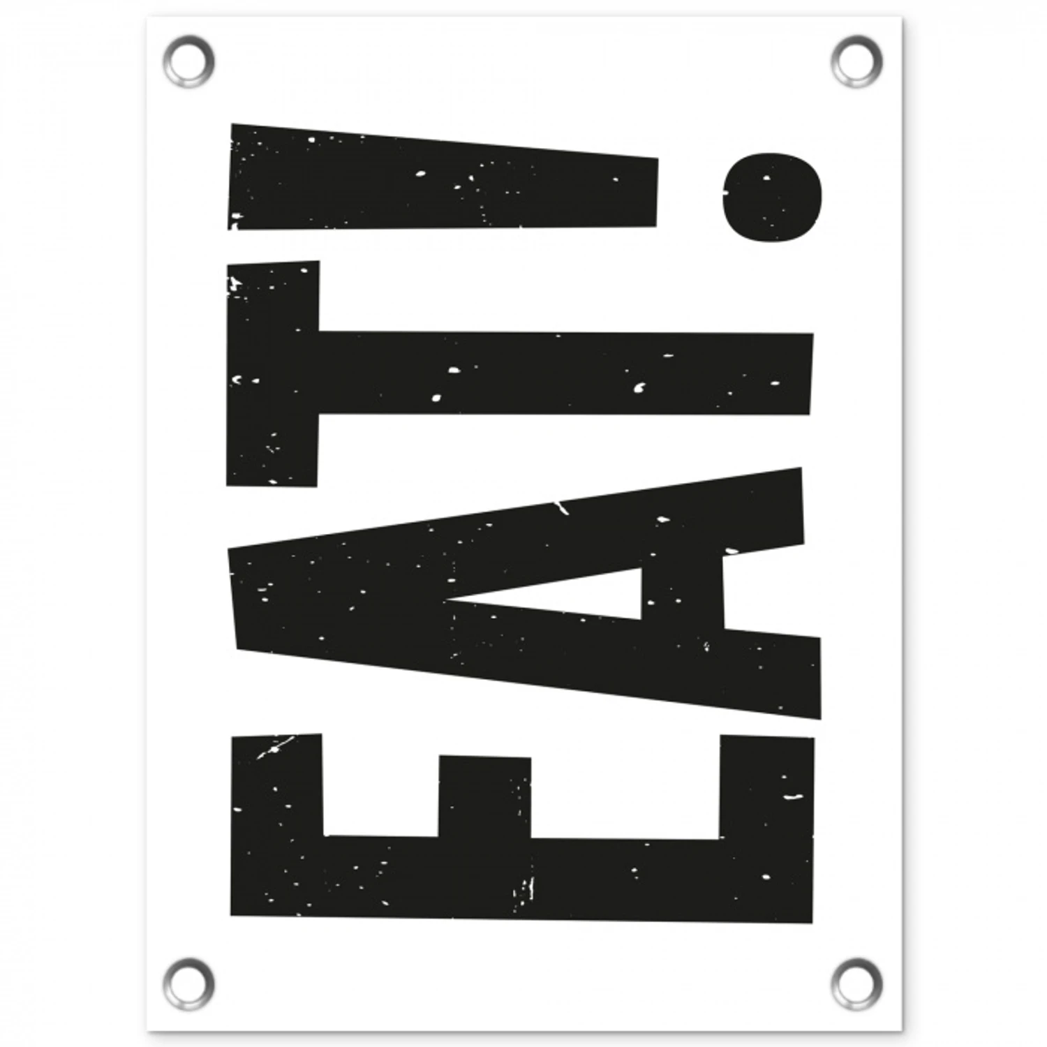 Decoratie - Eten - Zwart - Wit tuinposter los doek klein -3d