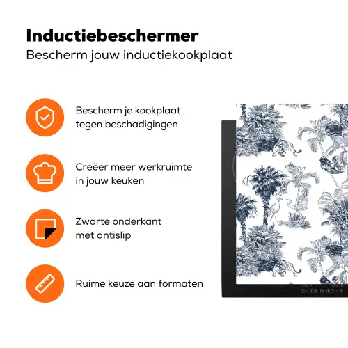 Jungle - Beplanting - Blauw Inductie beschermer vinyl 3mm klein 276 -zzzzzzz-td-ups