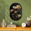 Boeket - Bloemen - Licht - Zwart Wandcirkel Ovaal Forex klein -sfeer2