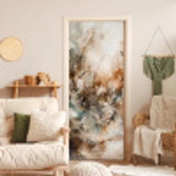 Abstract - Beige - Verf - Kunst - Natuur - Bloemen deurposter klein -sfeer2