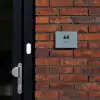 Grijsgroen met stippen - Modern Naambord Rechthoek middel -sfeer1-rechthoek-S