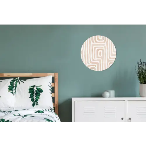 Decoratief - Labyrint - Beige Wandcirkel aluminium klein -slaapkamer