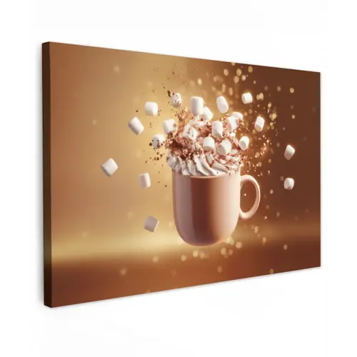 Chocomelk - Drinken - Warm - Bruin Tuinposter op houten frame 2 cm dik klein -3d