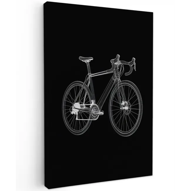 Lijnen - Illustratie - Wit Tuinposter op houten frame 2 cm dik klein -3d