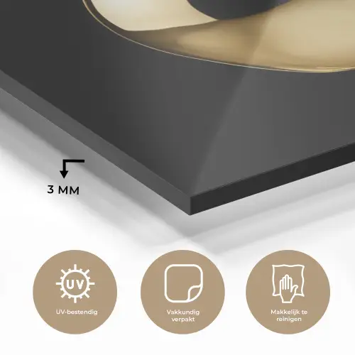 Appel - Goud - Chrome - Zwart plexiglas 5mm klein -sfeer2