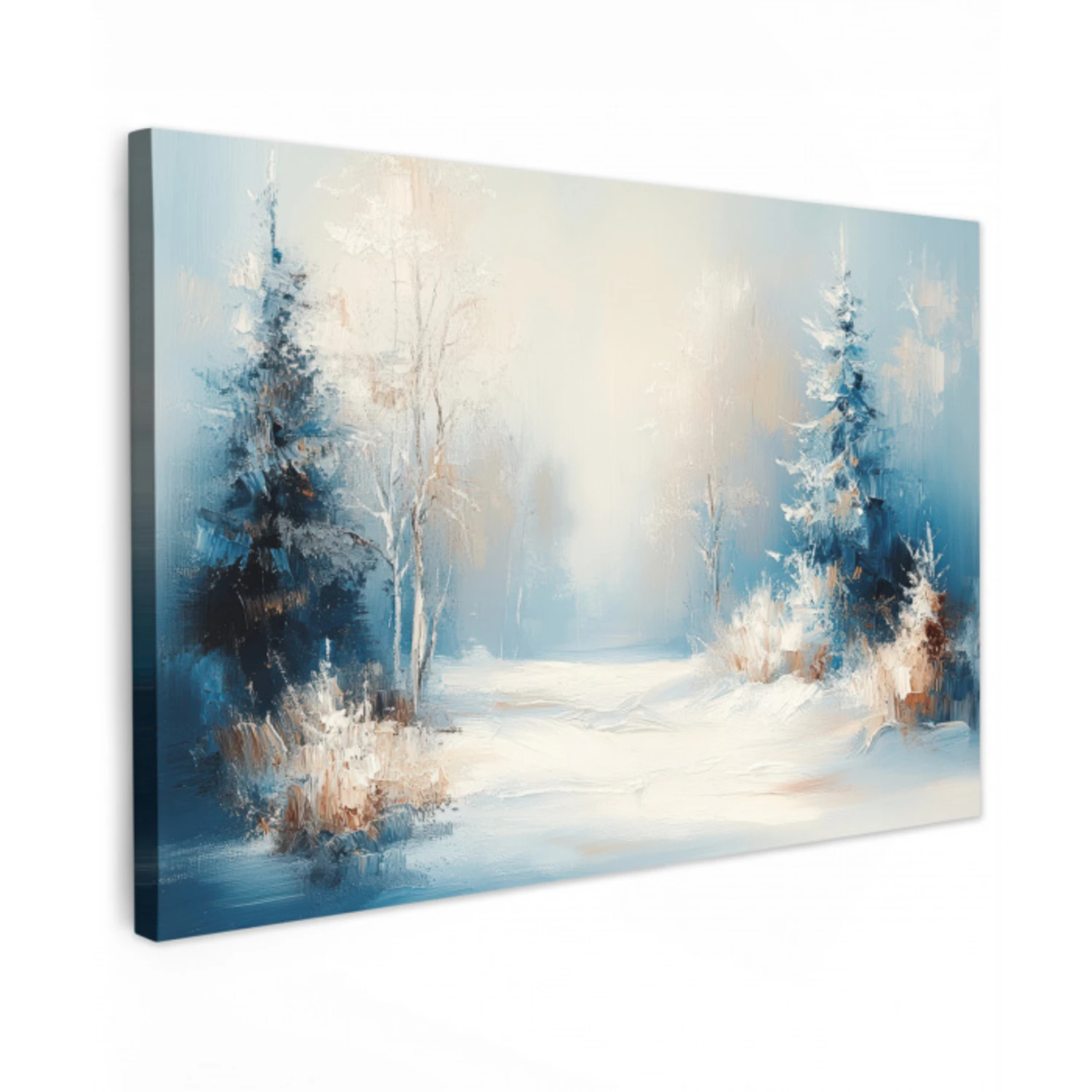 Bos - Winter - Natuur - Abstract - Sneeuw canvas 2cm klein -z3d