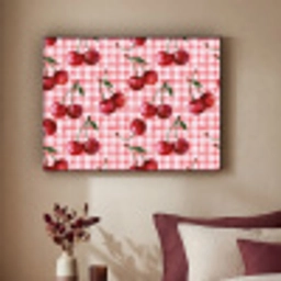 Kersen - Blokken - Rood Textielframe zwart klein 947 -sfeer1