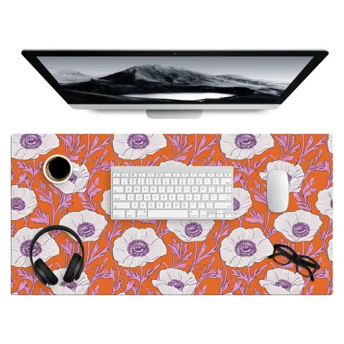Bloemen - Grafisch - Oranje Muismat XXL klein 681 -3d