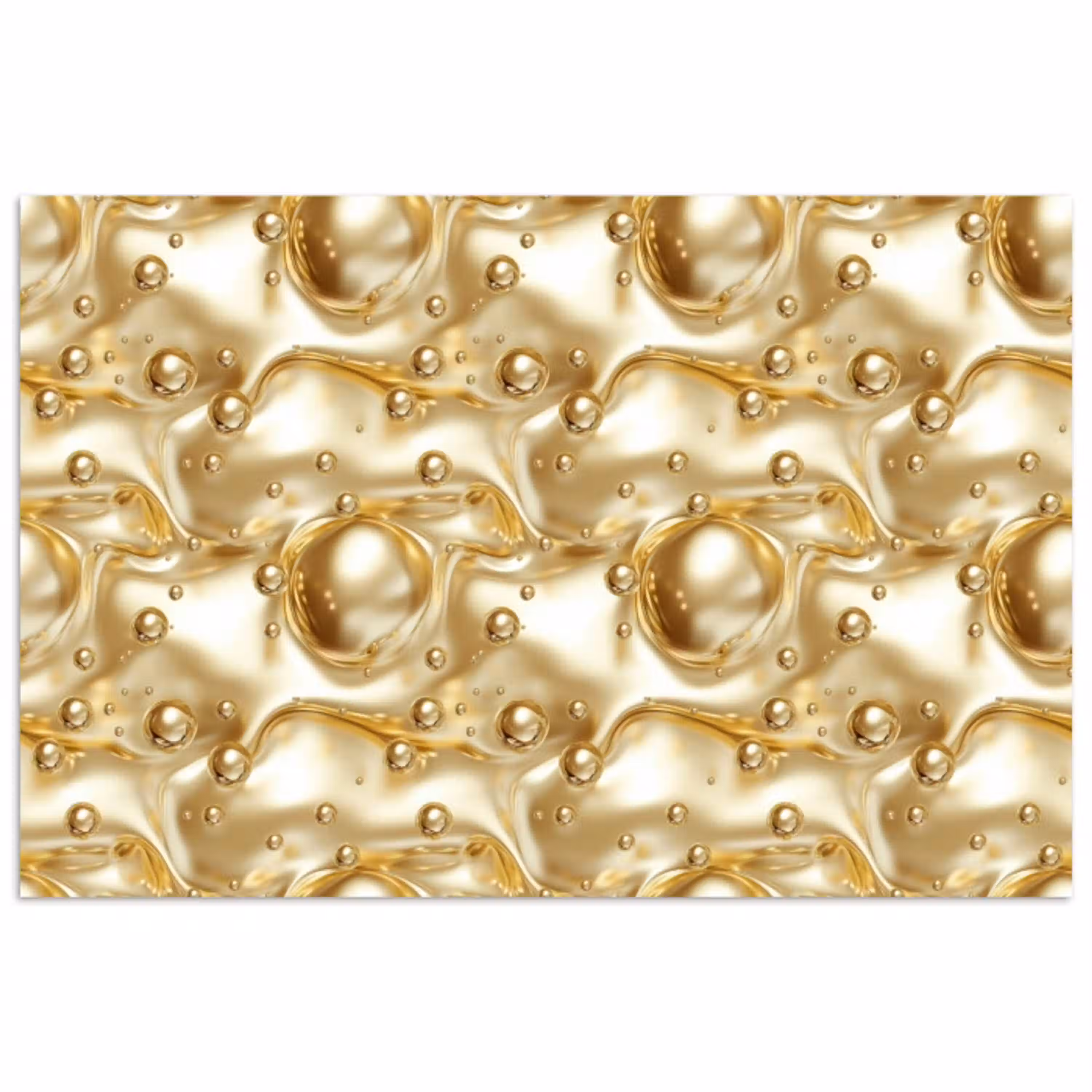 Vloeibaar - Druppels - Goud poster papier klein 62 -3d