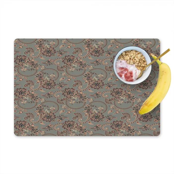Donker - Bloemen - Sierlijk Placemat vinyl groot 368 -zzzproduct_Kitchenyeah-website