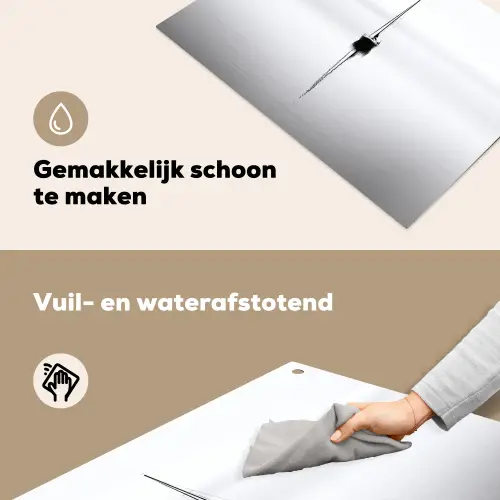 Zeilboot - Zwart - Water - Silhouet Inductie beschemer met haakjes klein -ky-schoon-nl