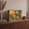 Bloemenveld - Zonnestralen - Oranje Light Box met batterij (Wandlamp) middel -sfeer2