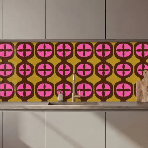 Modern - Patroon - Roze keuken achterwand 2 middel 871 zz_3dshopping