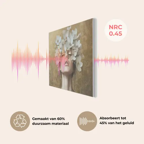 Gezicht - Bloemen - Goud - Abstract PET vilt klein -USP_NL