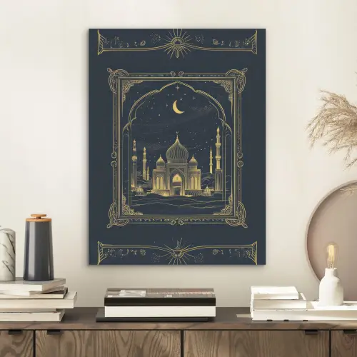 Moskee - Islam - Goud - Ramadan - Islamitische PET vilt klein -sfeer1