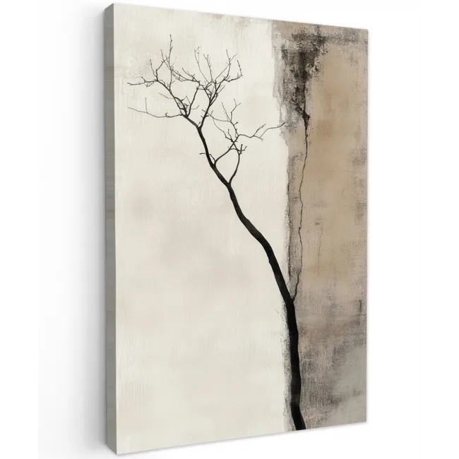 Wabi sabi - Plant - Beige Tuinposter op houten frame 2 cm dik klein -3d