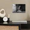 Geit - Bord - Spaghetti - Zwart Wit poster papier klein -sfeer1