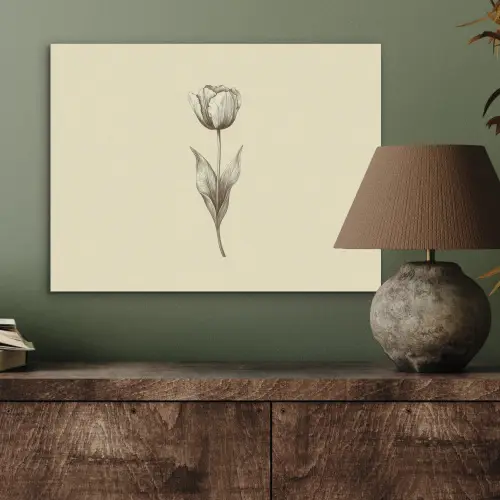 Illustratie - Tulp - Zwart PET vilt klein -sfeer2